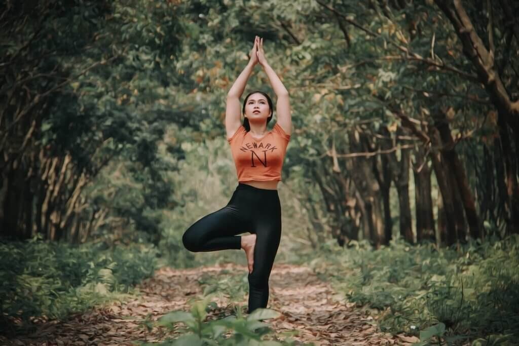 Image of a woman doing Yoga position or asana